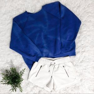 CUSTOM Bleach Dyed Royal Blue Crewneck - S/M